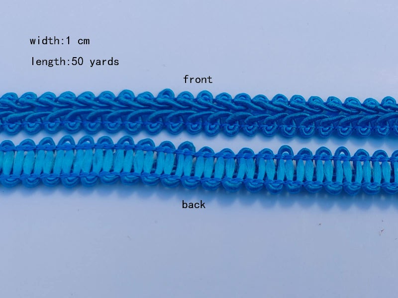 MONIDOOR 3/8 Inch Gimp Braid Trim 50 Yards for Upholstery Costume DIY Crafts (1324 Lake Blue) - Image 4
